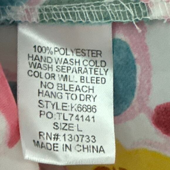 Umgee Long Sleeve Boho Floral Peasant Midi‎ Dress Pockets Multicolor Size Large - Picture 10 of 10